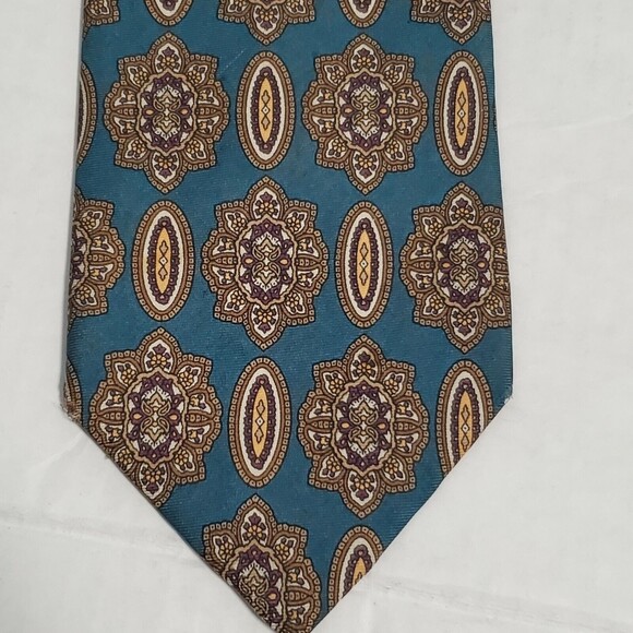 Christian Dior Monsieur Men's All Silk Necktie Classic Tie Green Gold Bronze - Picture 1 of 7
